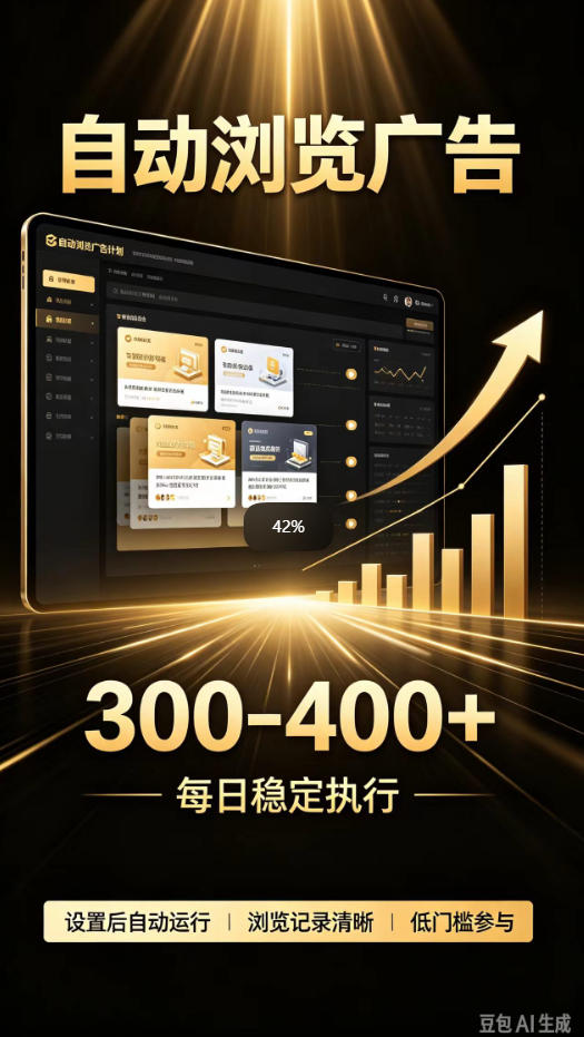 自动浏览广告计划,0门槛副业,日入300-400,躺賺稳定风口项目,无需人工操作,解放双手【揭秘】-橙心云网创