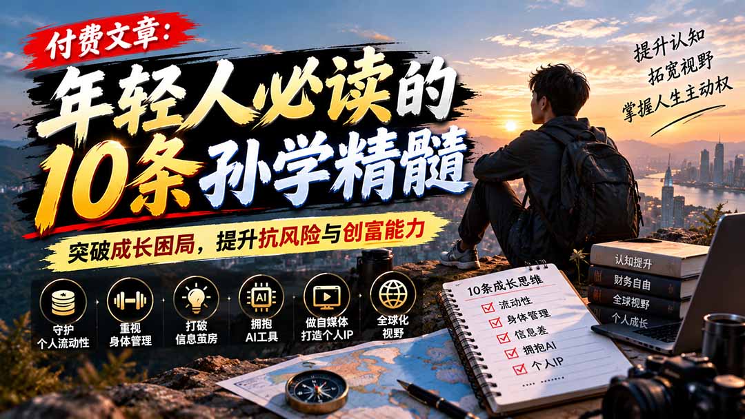 付费文章:年轻人必读的10条孙学精髓,突破成长困局,提升抗风险与创富能力-橙心云网创