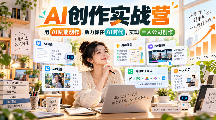 AI创作实战营，用AI赋能创作，助力你在AI时代，实现一人公司创作(更新)-橙心云网创
