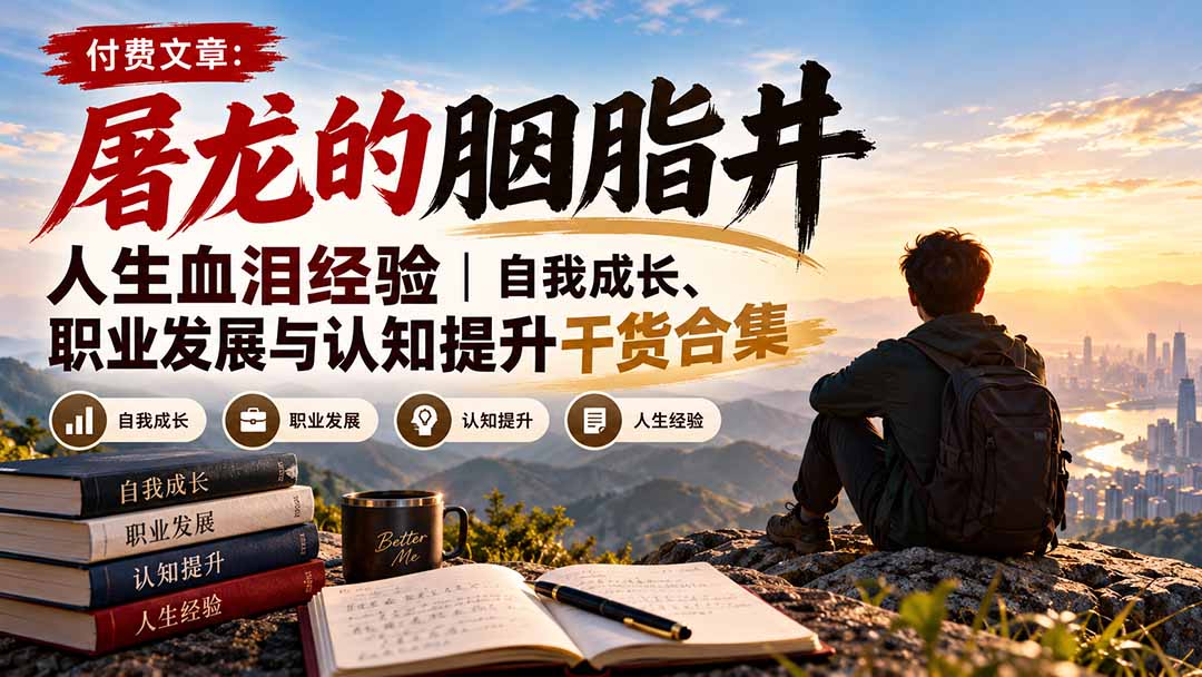 付费文章:屠龙的胭脂井人生血泪经验|自我成长、职业发展与认知提升干货合集-橙心云网创
