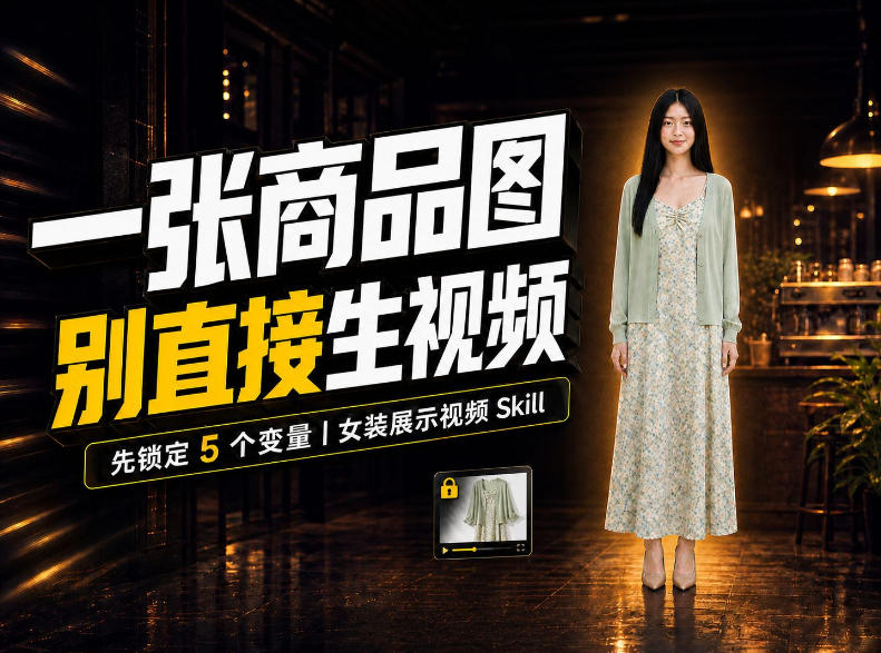 女装AI视频总翻车?问题不在提示词,女装展示视频Skill先锁定5个变量!-橙心云网创