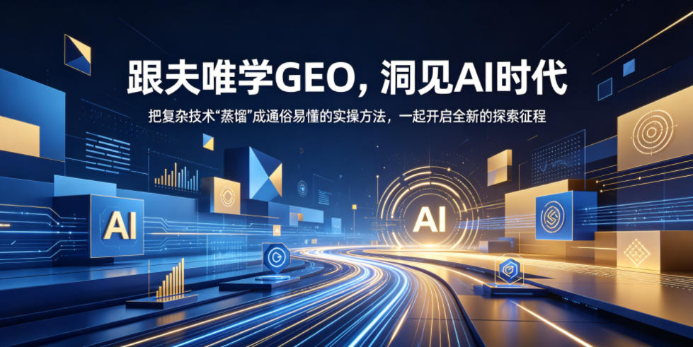 跟夫唯学GEO,洞见AI时代,把复杂技术“蒸馏”成通俗易懂的实操方法,一起开启全新的探索征程(更新26年10月)-橙心云网创