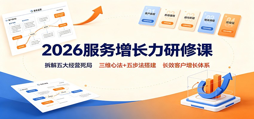 2026服务增长力研修课：拆解五大经营死局，三维心法+五步法搭建长效客户增长体系-橙心云网创