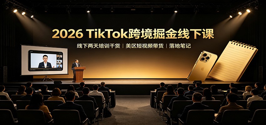 2026 TikTok跨境掘金线下课:线下两天培训干货,美区短视频带货落地笔记-橙心云网创