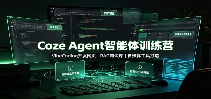 Coze Agent智能体训练营:VibeCoding开发网页,RAG知识库,自媒体工具打造-橙心云网创