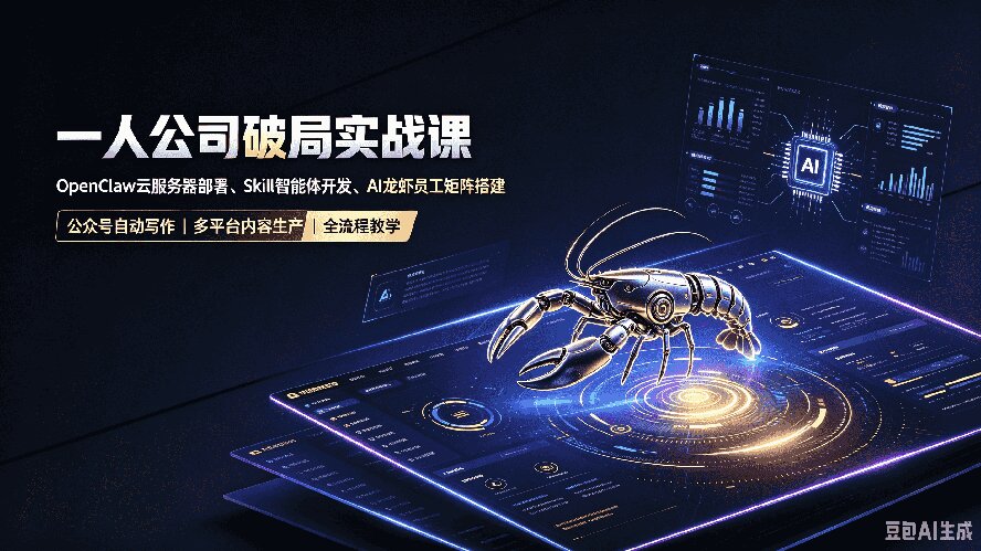 一人公司破局实战课｜OpenClaw云服务器部署、Skill智能体开发、AI龙虾员工矩阵搭建，公众号自动写作与多平台内容...-橙心云网创