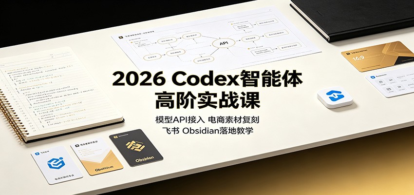 2026 Codex智能体高阶实战课:模型API接入,电商素材复刻,飞书Obsidian落地教学-橙心云网创