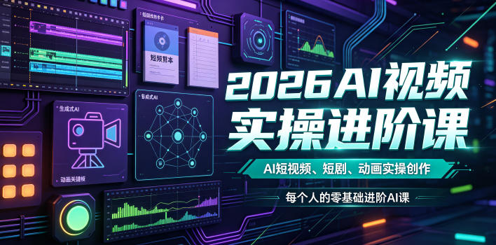 2026AI视频实操进阶课，AI短视频、短剧、动画实操创作，每个人的零基础进阶ai课(更新0825)-橙心云网创