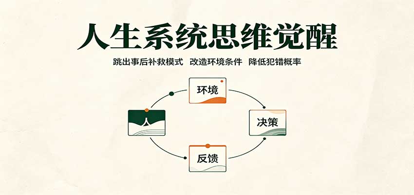 人生系统思维觉醒:跳出事后补救模式,改造环境条件,降低犯错概率-橙心云网创
