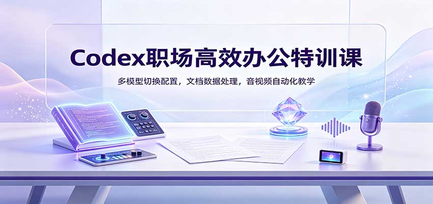 Codex职场高效办公特训课:多模型切换配置,文档数据处理,音视频自动化教学-橙心云网创