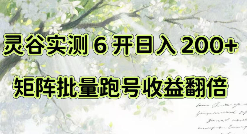 一台电脑就能做!灵谷实测6开日入200+,矩阵批量跑号收益翻倍【揭秘】-橙心云网创