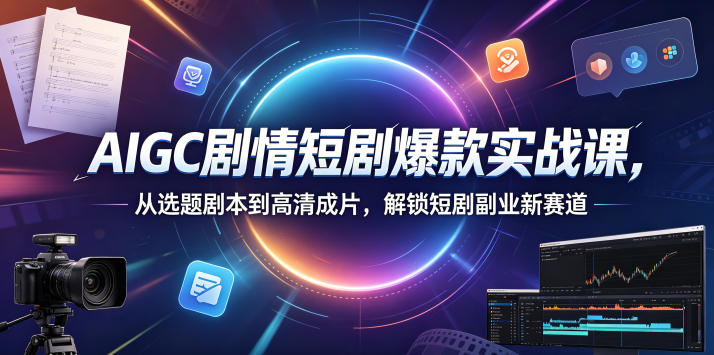 AIGC剧情短剧爆款实战课,从选题剧本到高清成片,解锁短剧副业新赛道(更新0906)-橙心云网创
