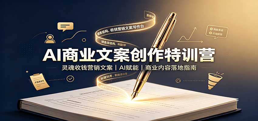 AI商业文案创作特训营:灵魂收钱营销文案,AI赋能,商业内容落地指南-橙心云网创