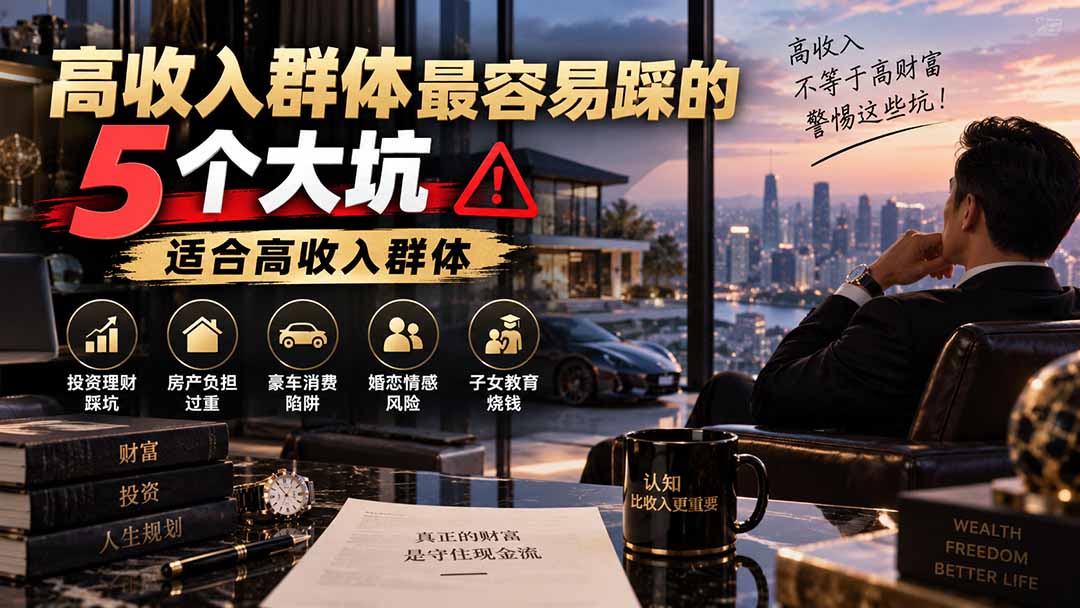 付费文章:高收入群体最容易踩的5个大坑,适合高收入群体-橙心云网创