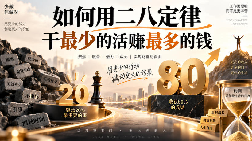付费文章：如何用二八定律干最少的活賺最多的钱-橙心云网创