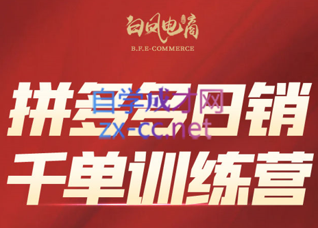 白凤电商·拼多多日销千单训练营(更新9月)-橙心云网创