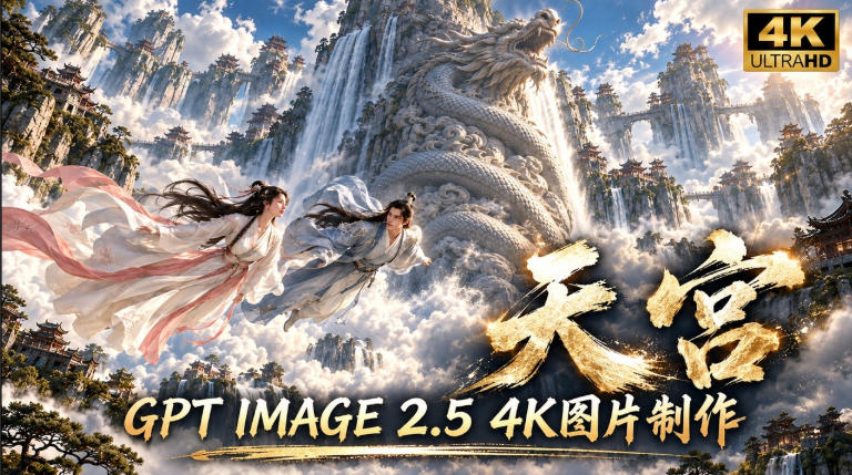 GPT Image 2.5实测！4K到底多清楚？皮肤、手指、修图与天宫场景全面测试-橙心云网创
