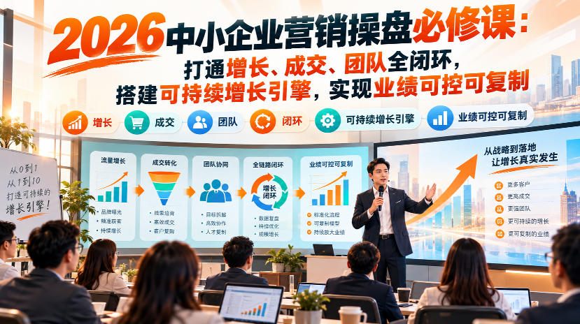 2026中小企业营销操盘必修课:打通增长、成交、团队全闭环,搭建可持续增长引擎,实现业绩可控可复制-橙心云网创
