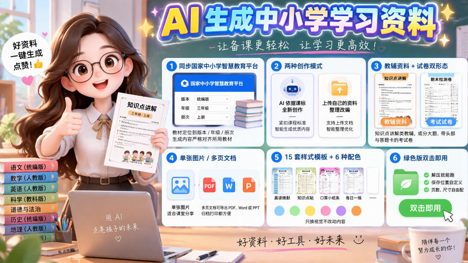 孩子的教辅别再乱买了:同步国家中小学智慧平台,AI一键生成图文教辅和试卷-橙心云网创