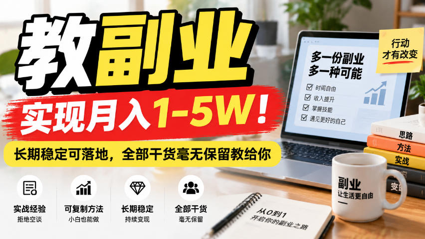 “教副业”实现月入1-5W!长期稳定可落地,全部干货毫无保留教给你【揭秘】-橙心云网创