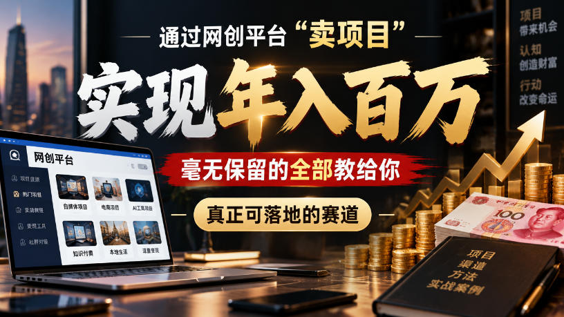 通过网创平台“卖项目”实现年入100w,毫无保留的全部教给你,真正可落地的赛道【揭秘】-橙心云网创