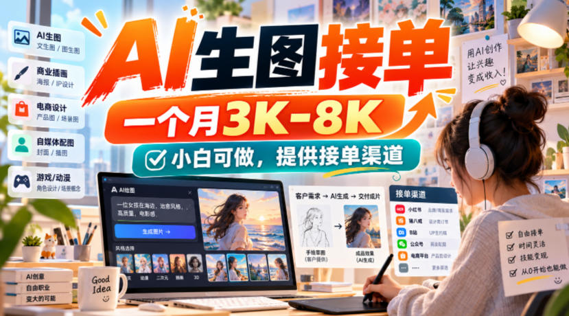 AI生图接单,一个月3K-8K,小白可做,提供接单渠道-橙心云网创