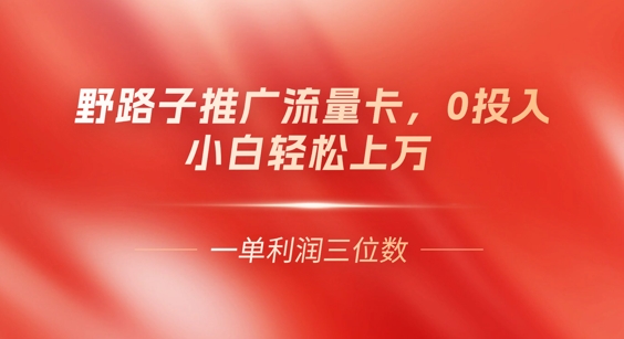 0门槛推广流量卡,一单收益上百,0投入,小白月入过W-橙心云网创