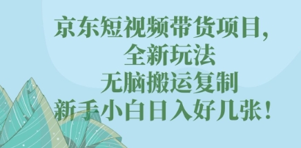 京东短视频带货项目,全新玩法,无脑搬运复制,新手小白日入好几张!-橙心云网创